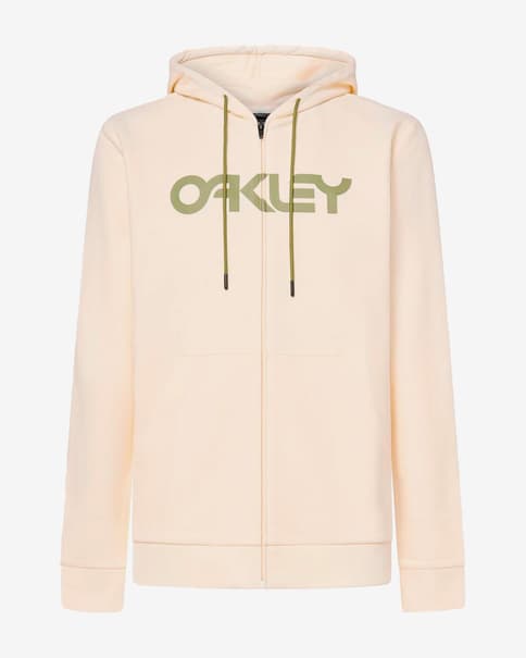 Sudadera con capucha Oakley Teddy Full Zip blanco logo verde