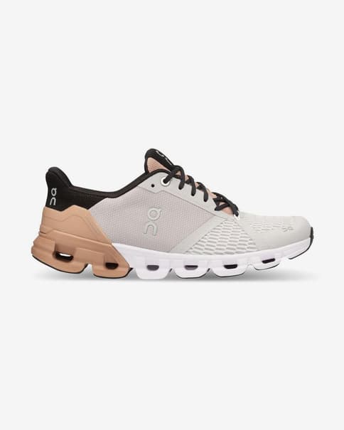 Zapatillas On Cloudflyer blanco marrón negro mujer