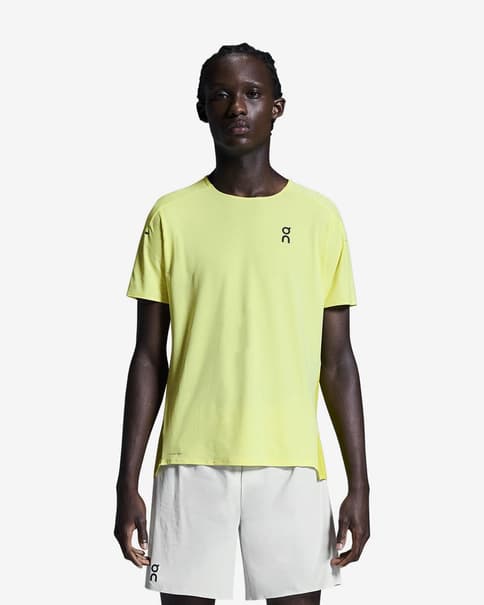 Camiseta On Performance manga corta amarillo ácido