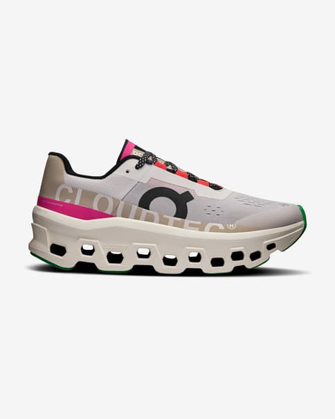 On Cloudmonster Damen Laufschuhe weiß/beige/fuchsia