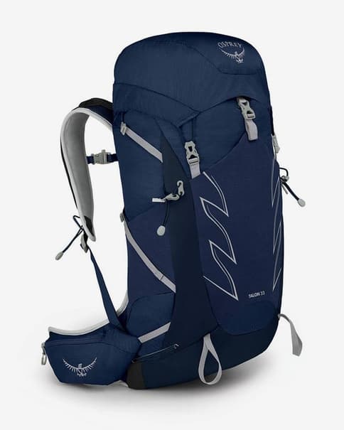 Mochila Osprey Talon 33L azul oscuro blanco