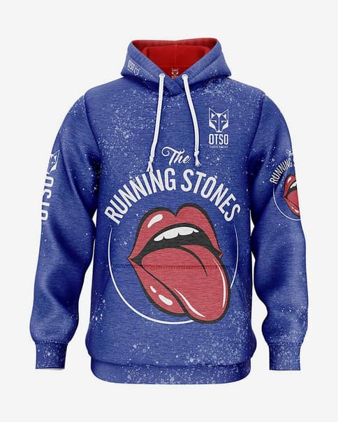 Sudadera con capucha Otso Running Stones azul marino rojo