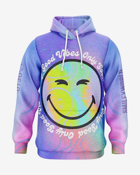 Sudadera con capucha Otso Smiley World Vibes lila azul