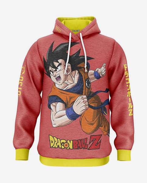 Sudadera con capucha Otso Dragon Ball Z Goku Shenron rojo amarillo