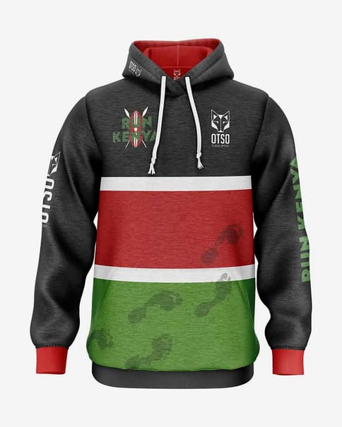 Sudadera con capucha Otso Run Kenya negro rojo verde
