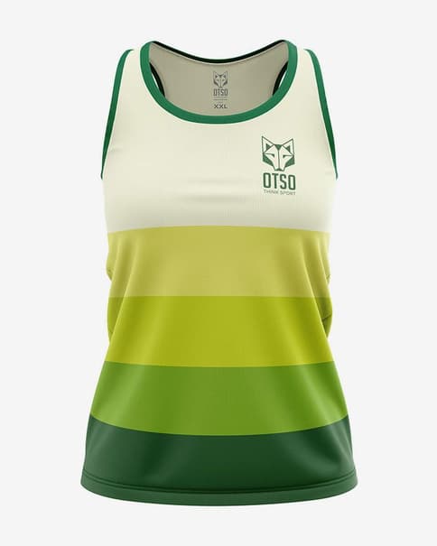 Camiseta Otso Stripes sin mangas verde mujer