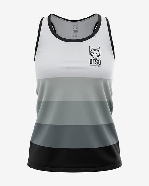 Camiseta Otso Stripes sin mangas gris mujer