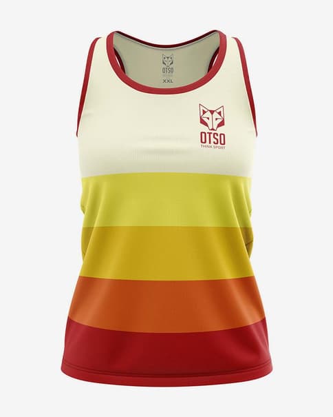 Camiseta Otso Stripes sin mangas naranja mujer
