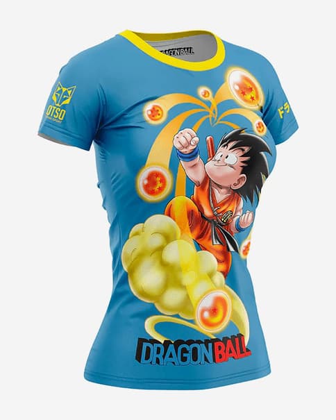 Camiseta Otso Dragon Ball manga corta azul amarillo mujer