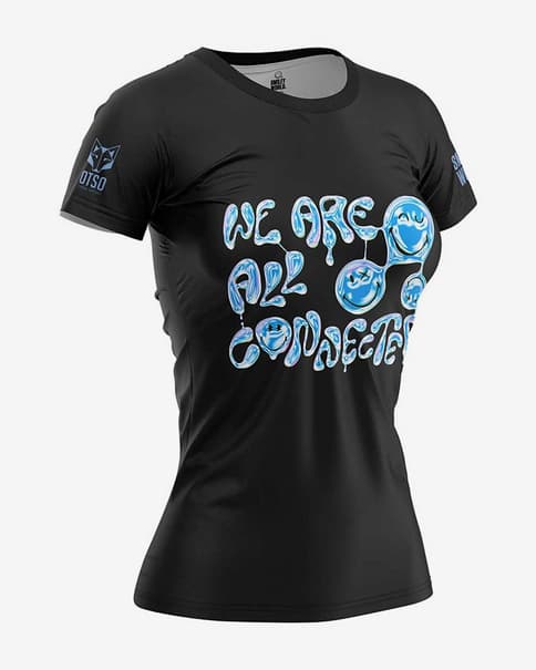 Camiseta Otso Smiley Connected manga corta negro azul mujer