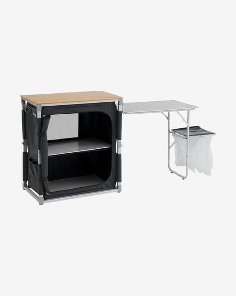 Mesa cocina Outwell Padres + Mesa auxiliar marrón gris