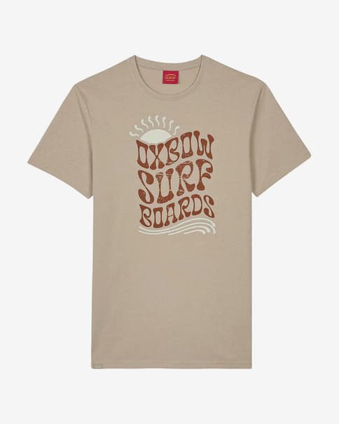 Short-sleeved brown Oxbow Tapahi T-shirt.