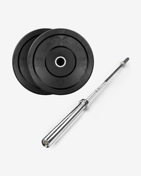 Kit de barra y discos Leffort 30 kg