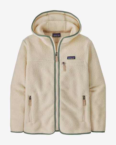 Forro polar Patagonia Retro Pile Hoddy blanco crema mujer