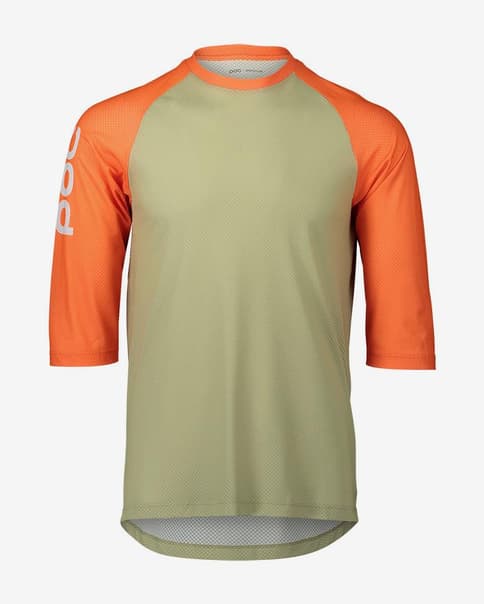 Maillot POC Essential Enduro manga 3/4 verde oliva claro naranja