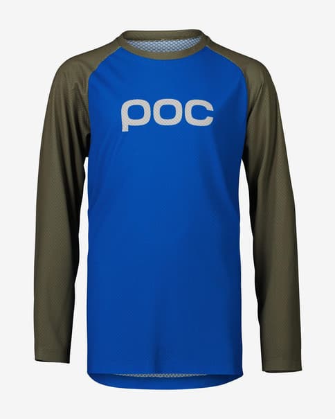 Maillot POC Essential MTB manga larga azul verde oscuro infantil