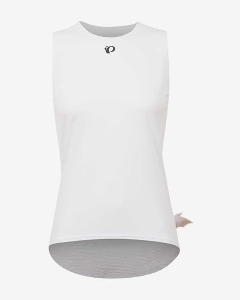 Pearl Izumi Transfer Mesh Funktionsunterhemd ärmellos weiß/Logo schwarz