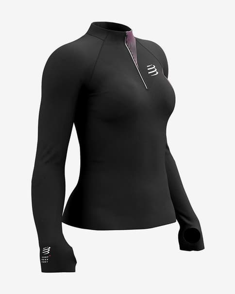 Camiseta Compressport Winter Trail Postural Top manga larga negro mujer
