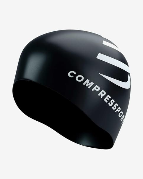 Gorro Compressport Swim negro blanco