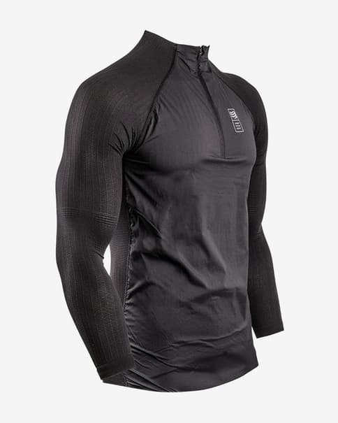 Camiseta Compressport Hybrid Pullover manga larga negro