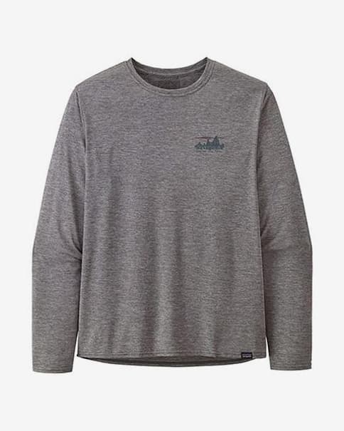 Camiseta Patagonia Capilene Cool Daily Graphic manga larga gris claro