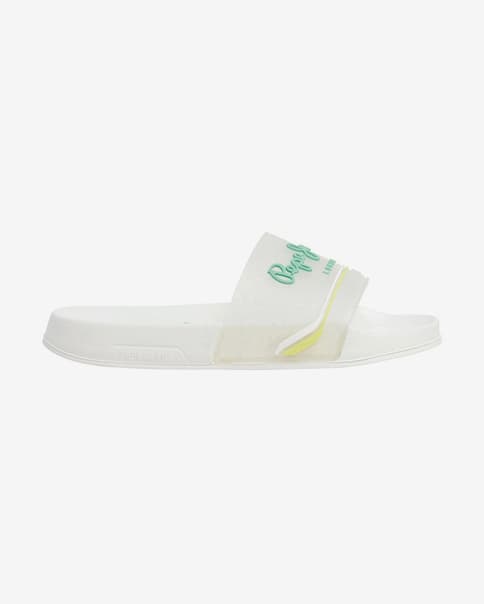 Sandalias Pepe Jeans Slider Origin blanco verde júnior