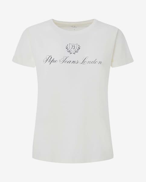 Camiseta Pepe Jeans Vivian manga corta blanco azul mujer