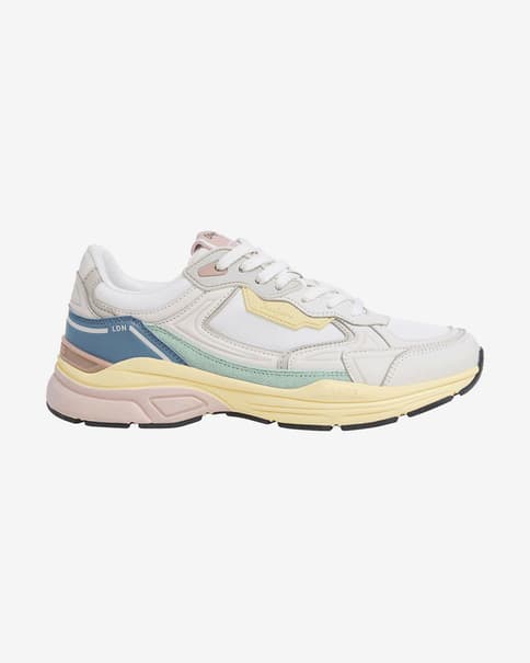 Zapatillas Pepe Jeans Dave Texture blanco azul amarillo mujer