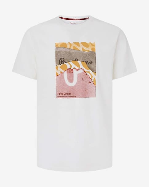 Camiseta Pepe Jeans Kenelm manga corta blanco rosa