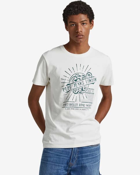 Camiseta Pepe Jeans Dorian manga corta blanco azul