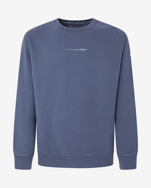 Sudadera Pepe Jeans David Crew azul cobalto blanco 