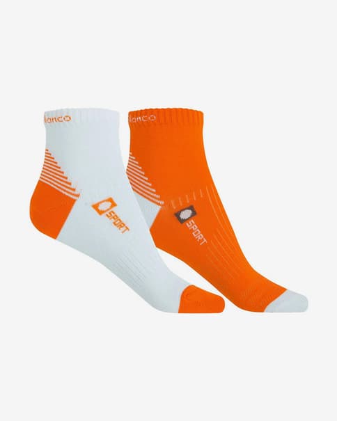 Calcetines Punto Blanco Semiliso naranja blanco mujer (2 pares)