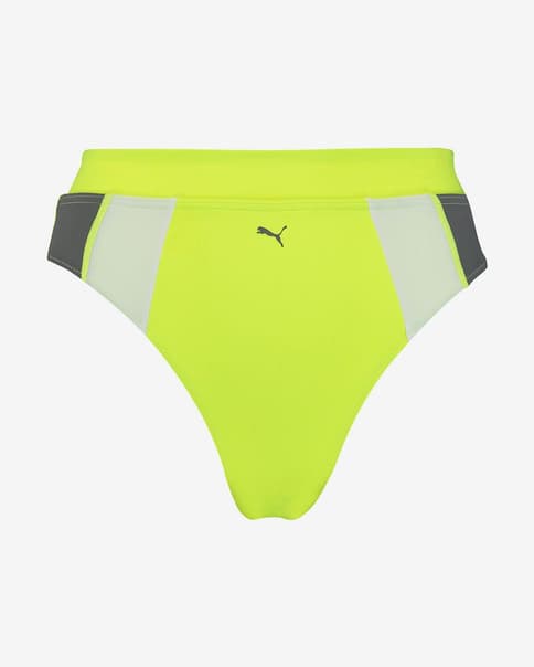 Braga bikini Puma Swim High Waist amarillo blanco gris mujer