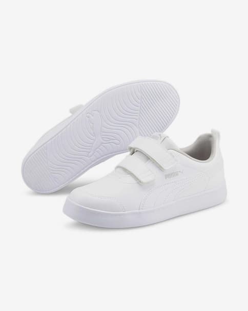 Zapatillas Puma Courtflex v2 con velcro blanco puro infantil
