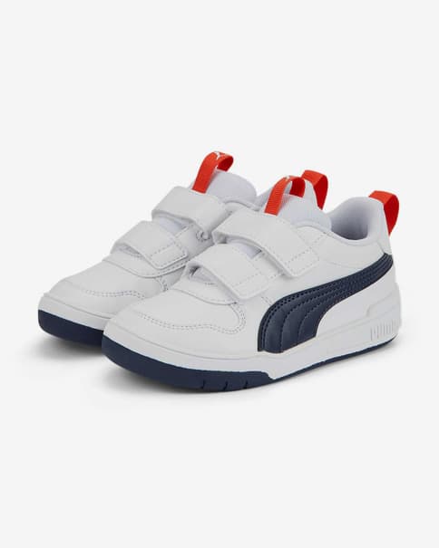 Zapatillas Puma Multiflex SL con velcro blanco azul marino infantil