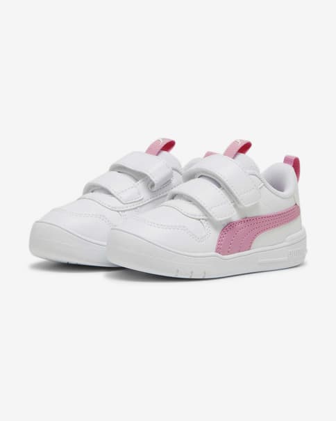 Zapatillas Puma Multiflex SL V con velcro blanco puro rosa infantil