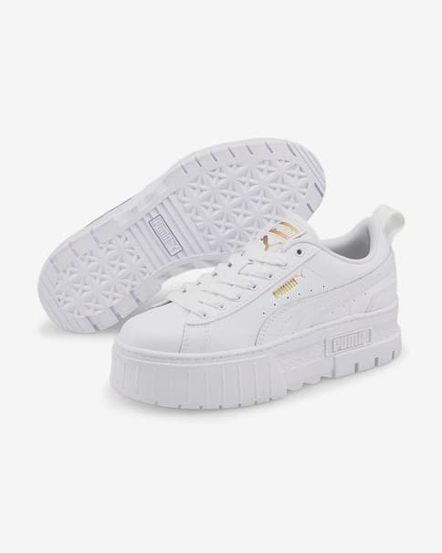 Zapatillas Puma Mayze Lth blanco puro junior