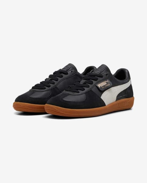 Ténis Puma Palermo Leather preto branco