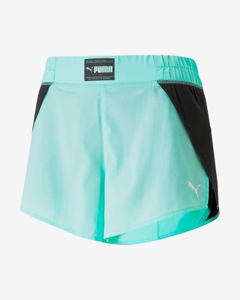 Pantalón corto Puma Fit Fashion Woven Flow azul turquesa negro mujer