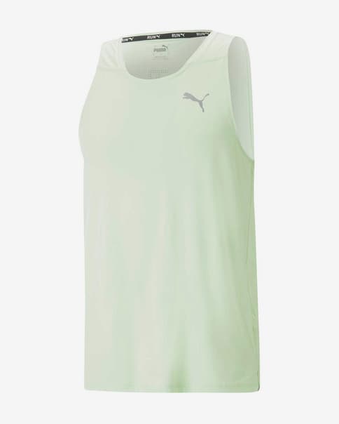 Camiseta Puma Run Cloudspun Single sin mangas verde claro gris claro