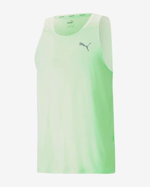 Camiseta Puma Run Cloudspun Single sin mangas verde claro
