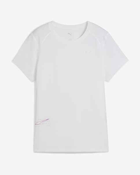 Camiseta Puma Run Graphic Mesh 2 en 1 manga corta blanco puro mujer