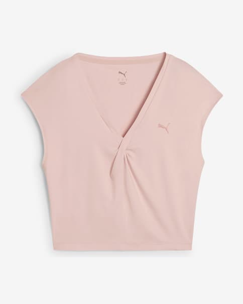 Camiseta Puma Run Cloudspun Twisted manga corta rosa mujer