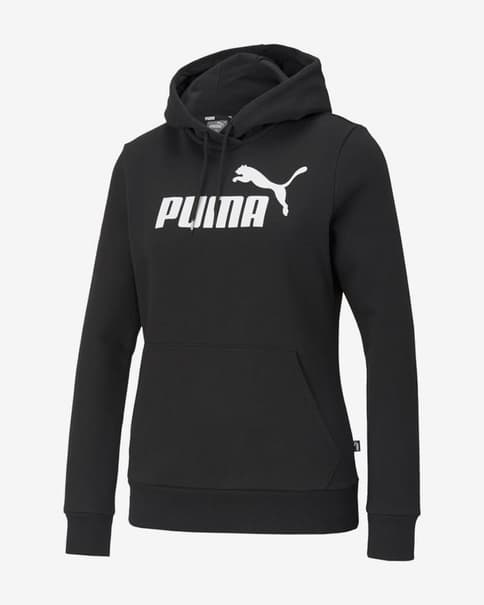 Sudadera con capucha Puma Essentials Logo negro blanco mujer