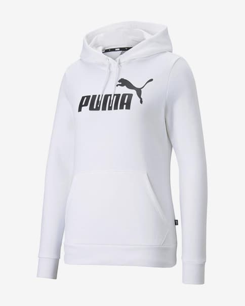 Sudadera con capucha Puma Essentials Logo blanco negro mujer