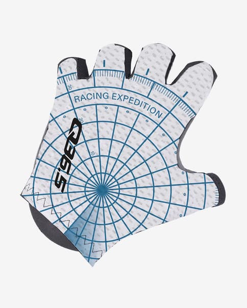 Guantes Q36.5 Pro Cycling Team 2025 blanco azul