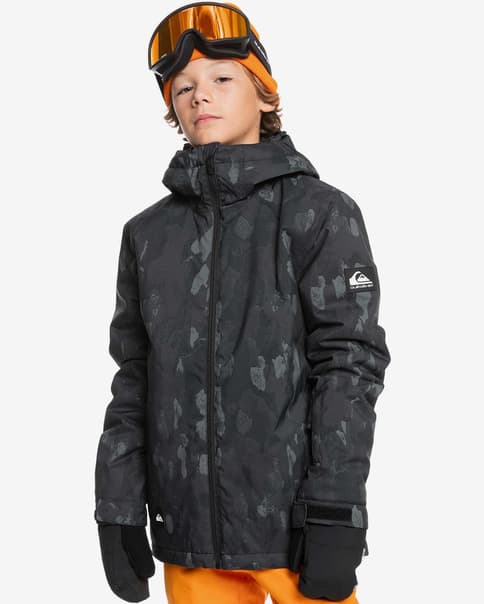 Chaqueta con capucha Quiksilver Mission gris oscuro negro junior