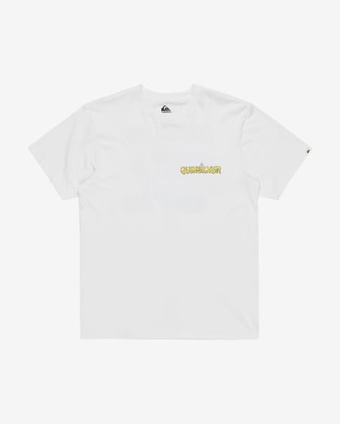 Camiseta Quiksilver EV Disconnect Effects manga corta blanco amarillo