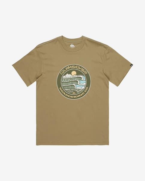 Camiseta Quiksilver EV Three Seas manga corta marrón topo