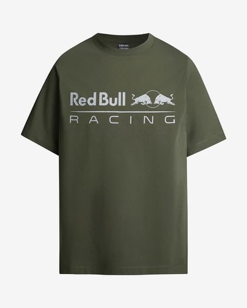 Camiseta Red Bull Racing x Pepe Jeans Logo manga corta verde oliva blanco